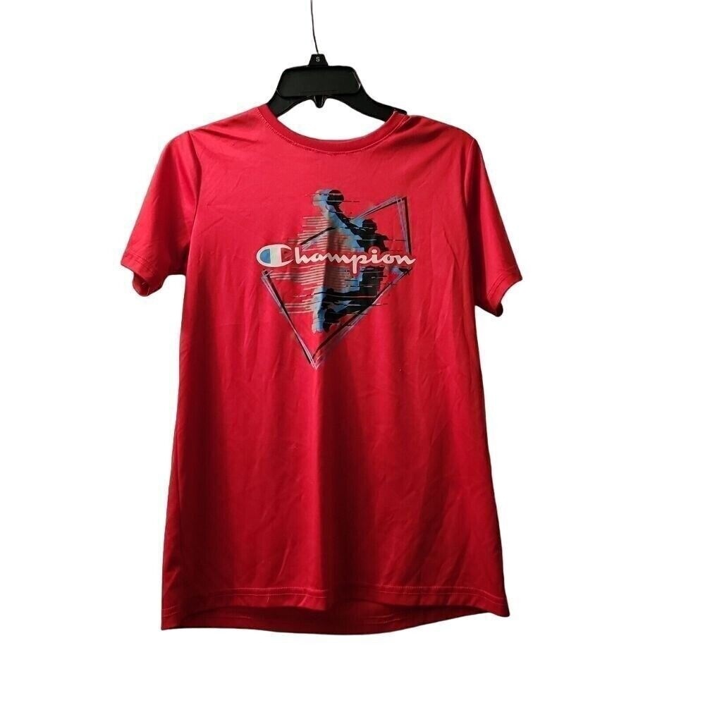 Champion Graphic T-Shirt Athletic Activewear Tee Red Top